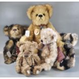 A collection of five modern Charlie bears to include: 'Rhubarb', 'Luke' etc. (5) (B.P. 21% + VAT)
