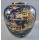 Large Carlton Ware ginger jar, in the 'New Mikado' pattern, shape no. 2519B. 27cm high approx. (B.P.