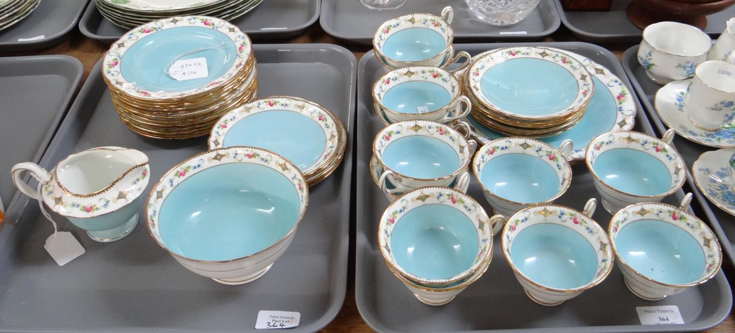 Shelley 'Forget-me-not' tea set to include: twelve cups and saucers, milk jug & sugar bowl, twelve