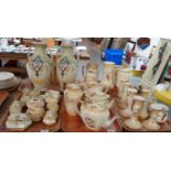 Five trays of blush ivory floral design items to include: Queen Anne design, Cranford ware, Crown