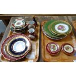 Two trays of assorted ornamental collectors china: various Limoges porcelain collectors plates, La