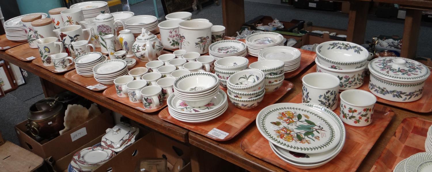 Twelve trays of Portmeirion pottery 'The Botanic Garden' and other design items to include: