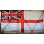 Large vintage white Ensign flag. 136 x 265 cm approx.(B.P. 21% + VAT)