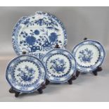 Mixed lot of Chinese blue and white porcelain comprising: an 18th Century blue and white dish (