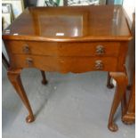 Early 20th century oak two drawer cutlery set on stand, the interior revealing assorted silver