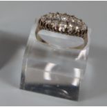 Diamond boat shaped cluster ring set in 18ct gold. Ring size S. Approx weight 2.9 grams. (B.P. 21% +