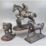 Collection of modern bronzed horses to include: the Leonardo Collection and one of a horse and