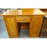 Early 20th century pitch pine kneehole desk. 115x60x87cm approx. (B.P. 21% + VAT)