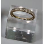 9ct gold diamond eternity ring, 2.1g approx. Ring size O+1/2. (B.P. 21% + VAT)