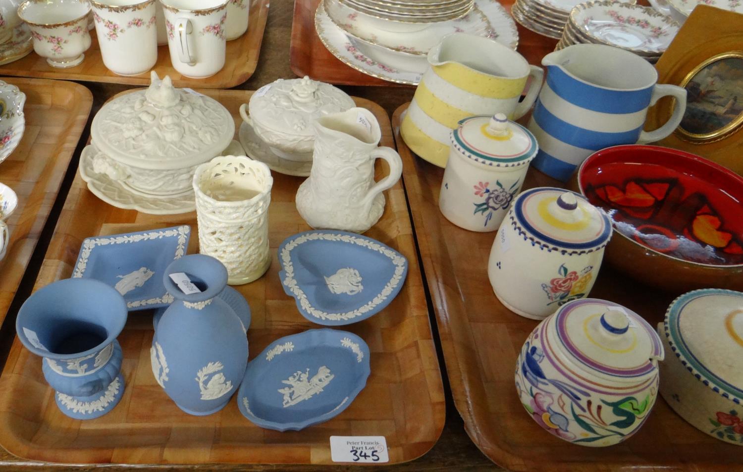 Five trays of mainly china to include: Lorna Bailey design items; Old Elgreave pottery ' - Image 5 of 5