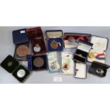 Large collection of cased medals and medallions, to include: Imperial Service Medal, QEII Imperial