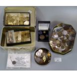 Collection of GB coins and tokens, to include: Edward Prince of Wales Medallion 1895, John Hall