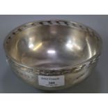 Late 20th century silver presentation bowl with inscription 'B S 11. 09.54 to 11.9.79. 10.3 troy