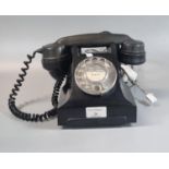 Vintage GPO black telephone marked E1 to the base and bearing Lampeter telephone number. (B.P. 21% +