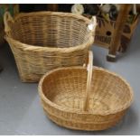 Two wicker baskets. (B.P. 21% + VAT)