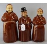 Three novelty ceramic decanters in the form of monks. (3) (B.P. 21% + VAT)