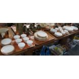 Two trays of Royal Doulton 'Royal Gould' tea and dinner ware items, to include: cups, saucers and