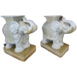 Pair of modern ceramic conservatory seats in the form of Indian elephants. (2) (B.P. 21% + VAT)