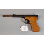 Vintage air pistol with wooden grip. Diana model 2. Over 18s ONLY. (B.P. 21% + VAT)