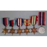 WWII Medal group, to include: 1939-45 War Medal, 1939-45 Star, France and Germany Star, Africa Star,