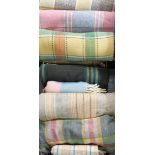 Two boxes of vintage check blankets or carthen and throws. (8) (B.P. 21% + VAT)
