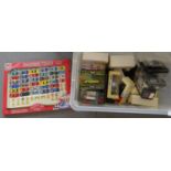 Plastic box of assorted Corgi, Rio and other diecast model vehicles in original boxes together