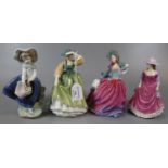 Three Royal Doulton bone china figurines, to include: 'Summer Breeze', 'Buttercup' and 'Autumn
