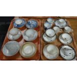 Collection of assorted 18th century Worcester and other tea bowls and saucers, various, also