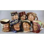 Collection of seven Royal Doulton character jugs, to include: 'Jargo', 'Friar Tuck', 'Sam Johnson'