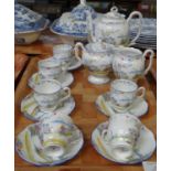 15 piece Royal Albert Crown China 'Rosedale' pattern coffee set, including coffee pot. (B.P. 21% +