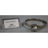 Scandinavian silver and rock crystal bangle. (B.P. 21% + VAT)