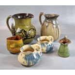 Collection of Ewenny Pottery and other pottery items, Denby etc, to include: mainly jugs, some