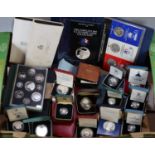 Collection of silver and other coins, to include: National Coinage of Guayana proof set and Republic