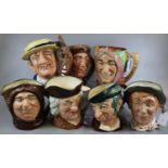 Collection of seven Royal Doulton character jugs, to include: 'Jargo', 'Gondolier', 'Appy' etc. (