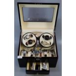 Collection of gents watches in a revolving watch box/case, to include: Seiko, Leno etc. Together