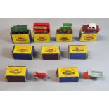 Collection of nine Moko Lesney Matchbox series diecast model vehicles, all in original boxes,
