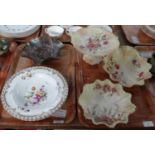 Two trays of mainly china, to include: Carltonware, Blush Ivory compote and two shell design