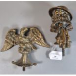 A Bruce Bairnsfather bronze car mascot depicting the First World War character 'Old Bill', signed on
