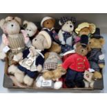 Tray of assorted Boyds teddy bears, various to include: 'Flora Ann Paisley', 'Noble Nutcracker' etc.