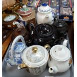 Tray of assorted ceramic teapots. (B.P. 21% + VAT)