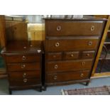 Stag bedroom chest together with another Stag four drawer bedside cabinet/chest. (2) (B.P. 21% +