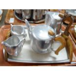 Five piece Picquot ware tea and coffee set to include: teapot, coffee pot, sucrier, milk jug and