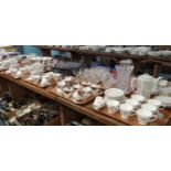 Four trays of china to include: Duchess English bone china rose design part tea service, Royal
