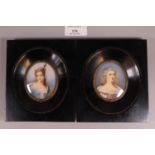 Pair of 20th century probably Italian portrait miniatures, 'Marie Therese Ynconnu' and 'Anne