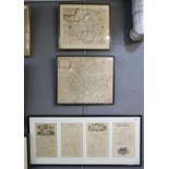 Saxton and Kip, original map of 'Caermardi (sic)', together with Robert Morden original map of the