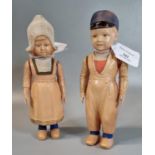 Pair of German Schutz-Marke celluloid figures of a dutch girl and boy. (2) (B.P. 21% + VAT)