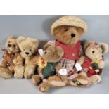 Three modern Boyds teddy bears, to include: 'Cassie Cooper', 'Calvin Cooper' and 'Henrietta