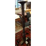 Victorian stained mahogany ornately carved Torchère stand. (B.P. 21% + VAT)