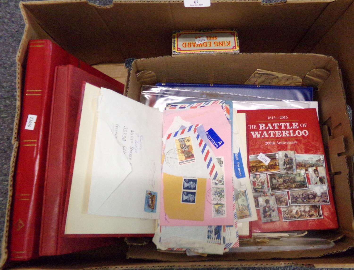Box with All World collection in albums, envelopes and loose plus a selection of covers. (B.P. 21% +