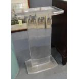 Heavy clear perspex pedestal. 70cm high approx. (B.P. 21% + VAT)